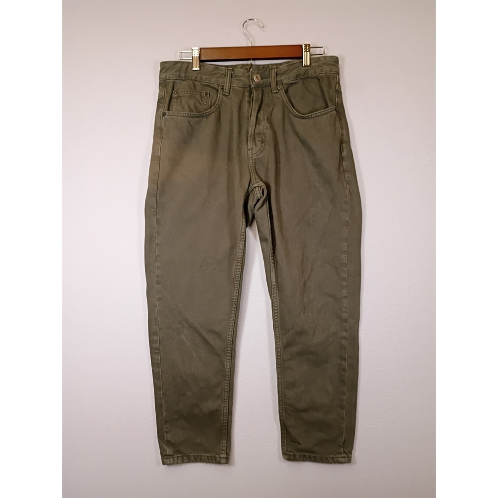 Gorpcore Utility Zara Mens 31 Olive Green Tapered Cotton Chino Pants